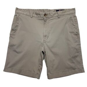 Vineyard Vines Shorts Mens Size 35 Beige Khaki Breaker Short Cotton Flat Front